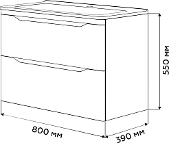 Vivon Тумба с раковиной Shelly 80 подвесная белая матовая – фотография-10